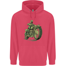 Biker Green Cafe Racer Motorbike Motorcycle Childrens Kids Hoodie Heliconia