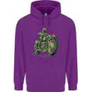Biker Green Cafe Racer Motorbike Motorcycle Childrens Kids Hoodie Purple