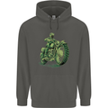 Biker Green Cafe Racer Motorbike Motorcycle Childrens Kids Hoodie Storm Grey