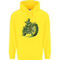 Biker Green Cafe Racer Motorbike Motorcycle Childrens Kids Hoodie Yellow