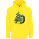 Biker Green Cafe Racer Motorbike Motorcycle Childrens Kids Hoodie Yellow