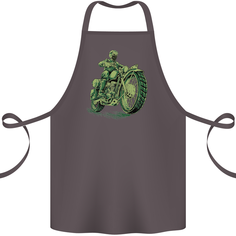 Biker Green Cafe Racer Motorbike Motorcycle Cotton Apron 100% Organic Dark Grey
