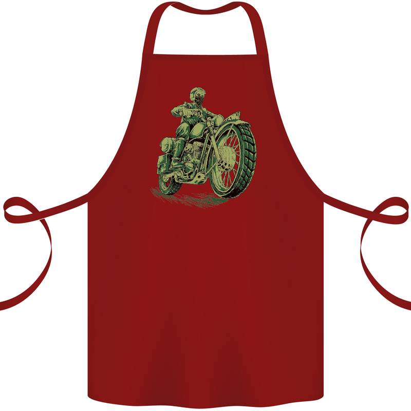 Biker Green Cafe Racer Motorbike Motorcycle Cotton Apron 100% Organic Maroon