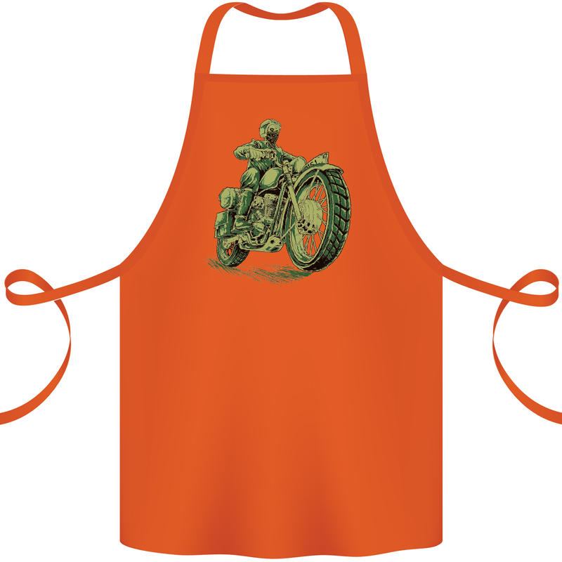 Biker Green Cafe Racer Motorbike Motorcycle Cotton Apron 100% Organic Orange
