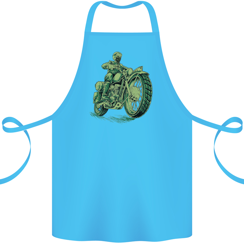 Biker Green Cafe Racer Motorbike Motorcycle Cotton Apron 100% Organic Turquoise