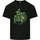 Biker Green Cafe Racer Motorbike Motorcycle Kids T-Shirt Childrens Black