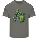 Biker Green Cafe Racer Motorbike Motorcycle Kids T-Shirt Childrens Charcoal