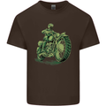 Biker Green Cafe Racer Motorbike Motorcycle Kids T-Shirt Childrens Chocolate