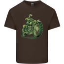 Biker Green Cafe Racer Motorbike Motorcycle Kids T-Shirt Childrens Chocolate