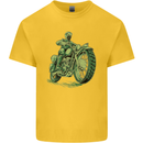 Biker Green Cafe Racer Motorbike Motorcycle Kids T-Shirt Childrens Yellow