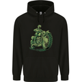 Biker Green Cafe Racer Motorbike Motorcycle Mens 80% Cotton Hoodie Black