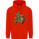 Biker Green Cafe Racer Motorbike Motorcycle Mens 80% Cotton Hoodie Bright Red