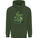 Biker Green Cafe Racer Motorbike Motorcycle Mens 80% Cotton Hoodie Forest Green