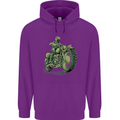 Biker Green Cafe Racer Motorbike Motorcycle Mens 80% Cotton Hoodie Purple