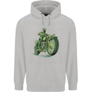 Biker Green Cafe Racer Motorbike Motorcycle Mens 80% Cotton Hoodie Sports Grey