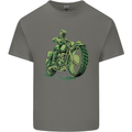 Biker Green Cafe Racer Motorbike Motorcycle Mens Cotton T-Shirt Tee Top Charcoal