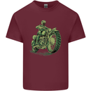 Biker Green Cafe Racer Motorbike Motorcycle Mens Cotton T-Shirt Tee Top Maroon