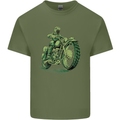 Biker Green Cafe Racer Motorbike Motorcycle Mens Cotton T-Shirt Tee Top Military Green