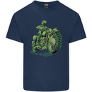 Biker Green Cafe Racer Motorbike Motorcycle Mens Cotton T-Shirt Tee Top Navy Blue