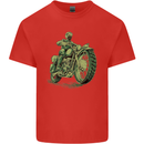 Biker Green Cafe Racer Motorbike Motorcycle Mens Cotton T-Shirt Tee Top Red
