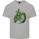 Biker Green Cafe Racer Motorbike Motorcycle Mens Cotton T-Shirt Tee Top Sports Grey