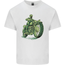 Biker Green Cafe Racer Motorbike Motorcycle Mens Cotton T-Shirt Tee Top White