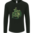 Biker Green Cafe Racer Motorbike Motorcycle Mens Long Sleeve T-Shirt Black