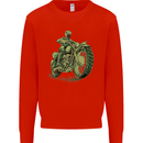Biker Green Cafe Racer Motorbike Motorcycle Mens Sweatshirt Jumper Bright Red