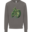 Biker Green Cafe Racer Motorbike Motorcycle Mens Sweatshirt Jumper Charcoal