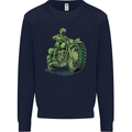 Biker Green Cafe Racer Motorbike Motorcycle Mens Sweatshirt Jumper Navy Blue