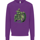 Biker Green Cafe Racer Motorbike Motorcycle Mens Sweatshirt Jumper Purple