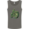 Biker Green Cafe Racer Motorbike Motorcycle Mens Vest Tank Top Charcoal