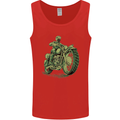 Biker Green Cafe Racer Motorbike Motorcycle Mens Vest Tank Top Red