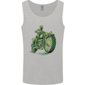 Biker Green Cafe Racer Motorbike Motorcycle Mens Vest Tank Top Sports Grey