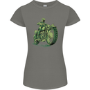 Biker Green Cafe Racer Motorbike Motorcycle Womens Petite Cut T-Shirt Charcoal