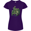 Biker Green Cafe Racer Motorbike Motorcycle Womens Petite Cut T-Shirt Purple