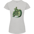 Biker Green Cafe Racer Motorbike Motorcycle Womens Petite Cut T-Shirt Sports Grey