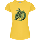 Biker Green Cafe Racer Motorbike Motorcycle Womens Petite Cut T-Shirt Yellow