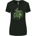 Biker Green Cafe Racer Motorbike Motorcycle Womens Wider Cut T-Shirt Black