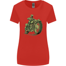 Biker Green Cafe Racer Motorbike Motorcycle Womens Wider Cut T-Shirt Red