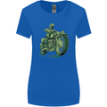 Biker Green Cafe Racer Motorbike Motorcycle Womens Wider Cut T-Shirt Royal Blue