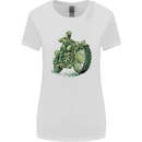 Biker Green Cafe Racer Motorbike Motorcycle Womens Wider Cut T-Shirt White