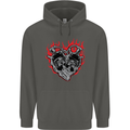 Biker Heart Motorbike Motorcycle Childrens Kids Hoodie Storm Grey