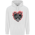 Biker Heart Motorbike Motorcycle Childrens Kids Hoodie White