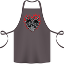 Biker Heart Motorbike Motorcycle Cotton Apron 100% Organic Dark Grey
