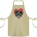 Biker Heart Motorbike Motorcycle Cotton Apron 100% Organic Khaki