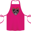 Biker Heart Motorbike Motorcycle Cotton Apron 100% Organic Pink
