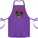 Biker Heart Motorbike Motorcycle Cotton Apron 100% Organic Purple