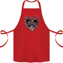 Biker Heart Motorbike Motorcycle Cotton Apron 100% Organic Red