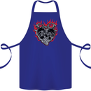 Biker Heart Motorbike Motorcycle Cotton Apron 100% Organic Royal Blue